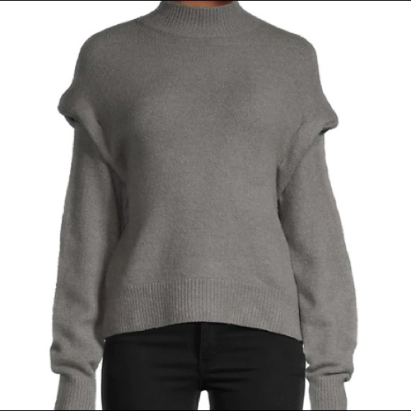 Laundry Shelli Segal Tiered-Sleeve Grey Sweater